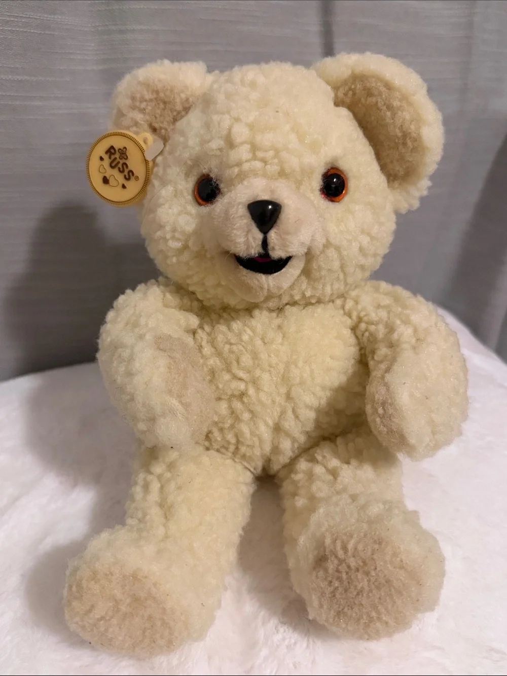Vintage 1986 Snuggle Teddy Bear Plush Lever Brothers Fabric Softener Russ Soft